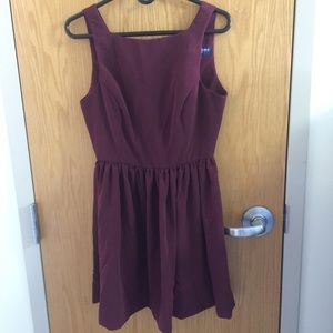 American Apparel Maroon Pinafore Dress